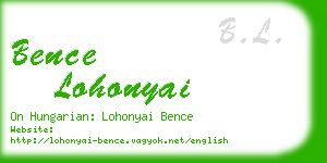 bence lohonyai business card